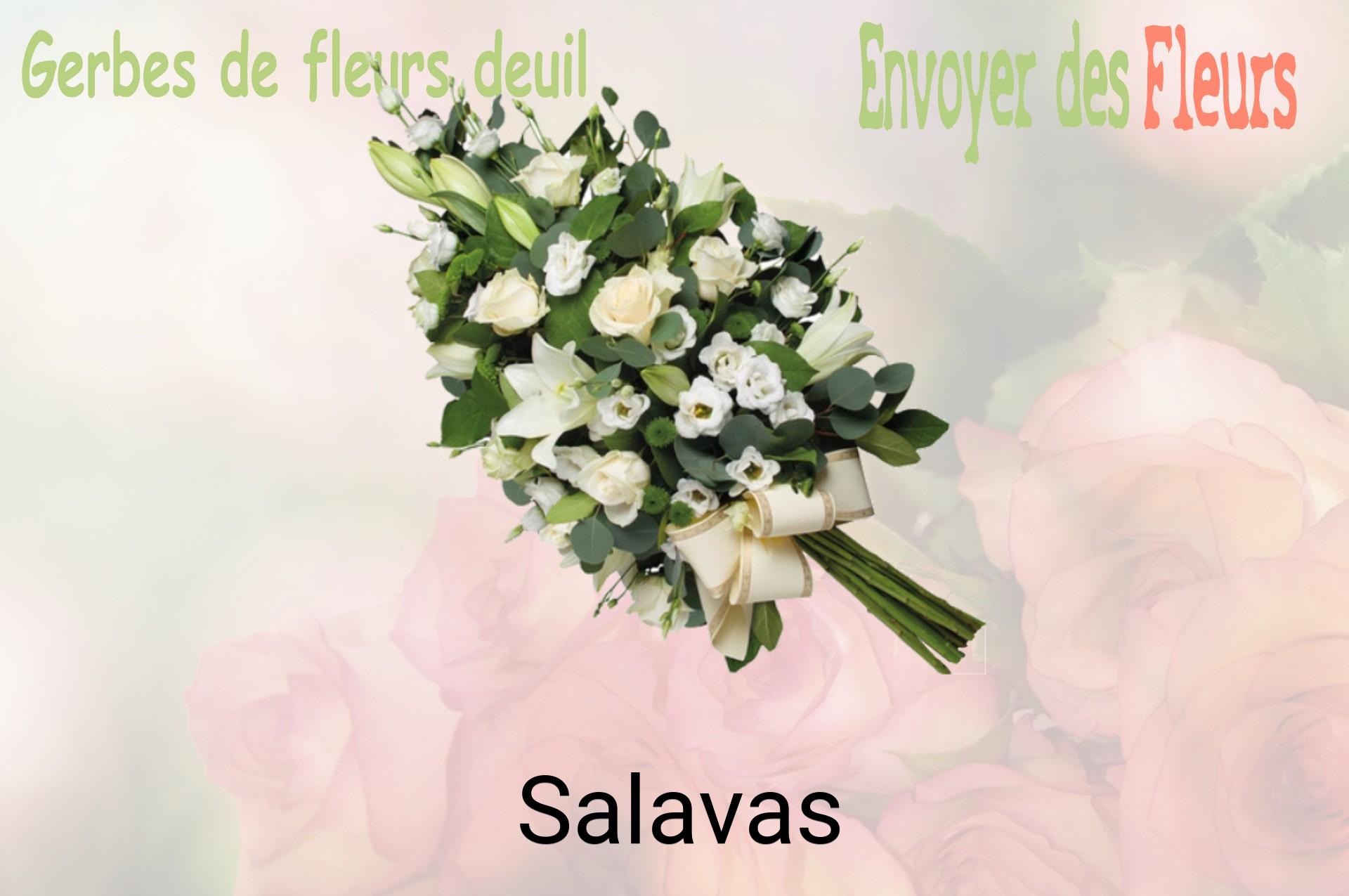 Gerbe de fleurs de deuil livrée à Salavas